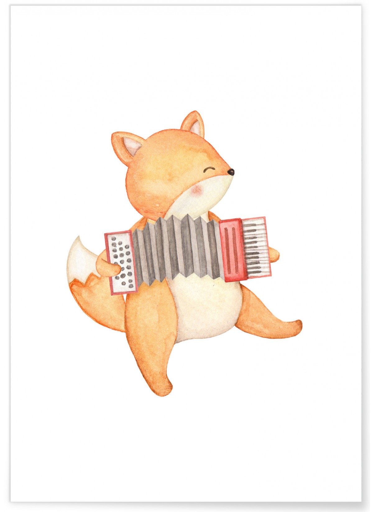 Affiche Enfant Renard Accordéon, L'AFFICHERIE