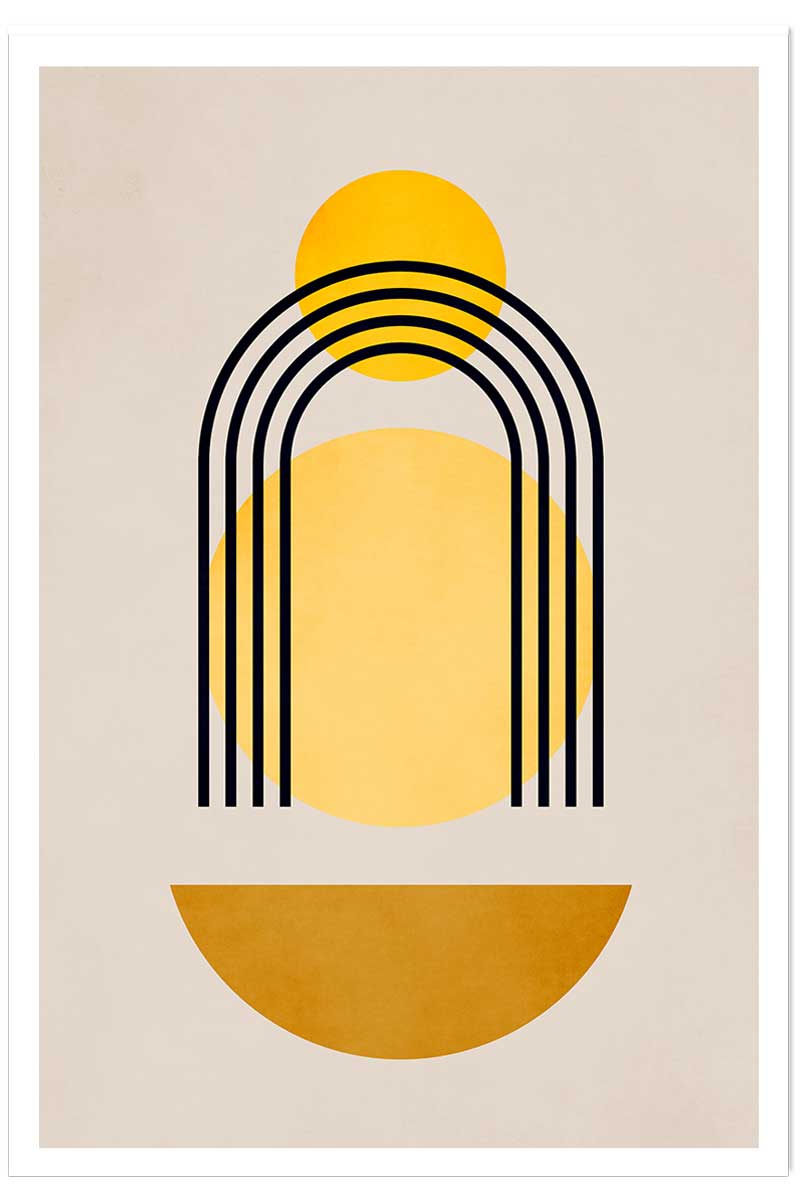 Affiche dessin abstrait bauhaus n°5, HEXOA
