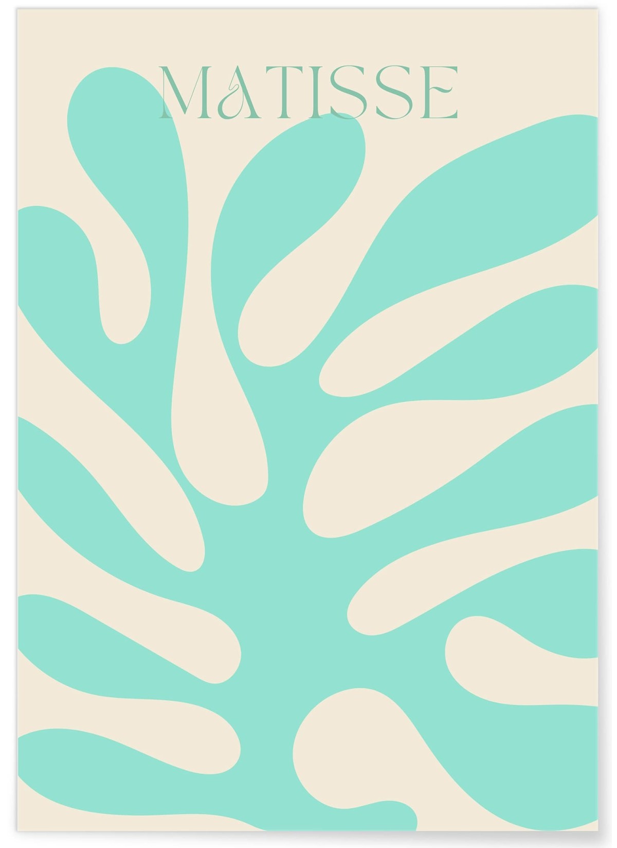 Affiche Matisse 'Feuillage Menthe' – Art abstrait organique, L'AFFICHERIE