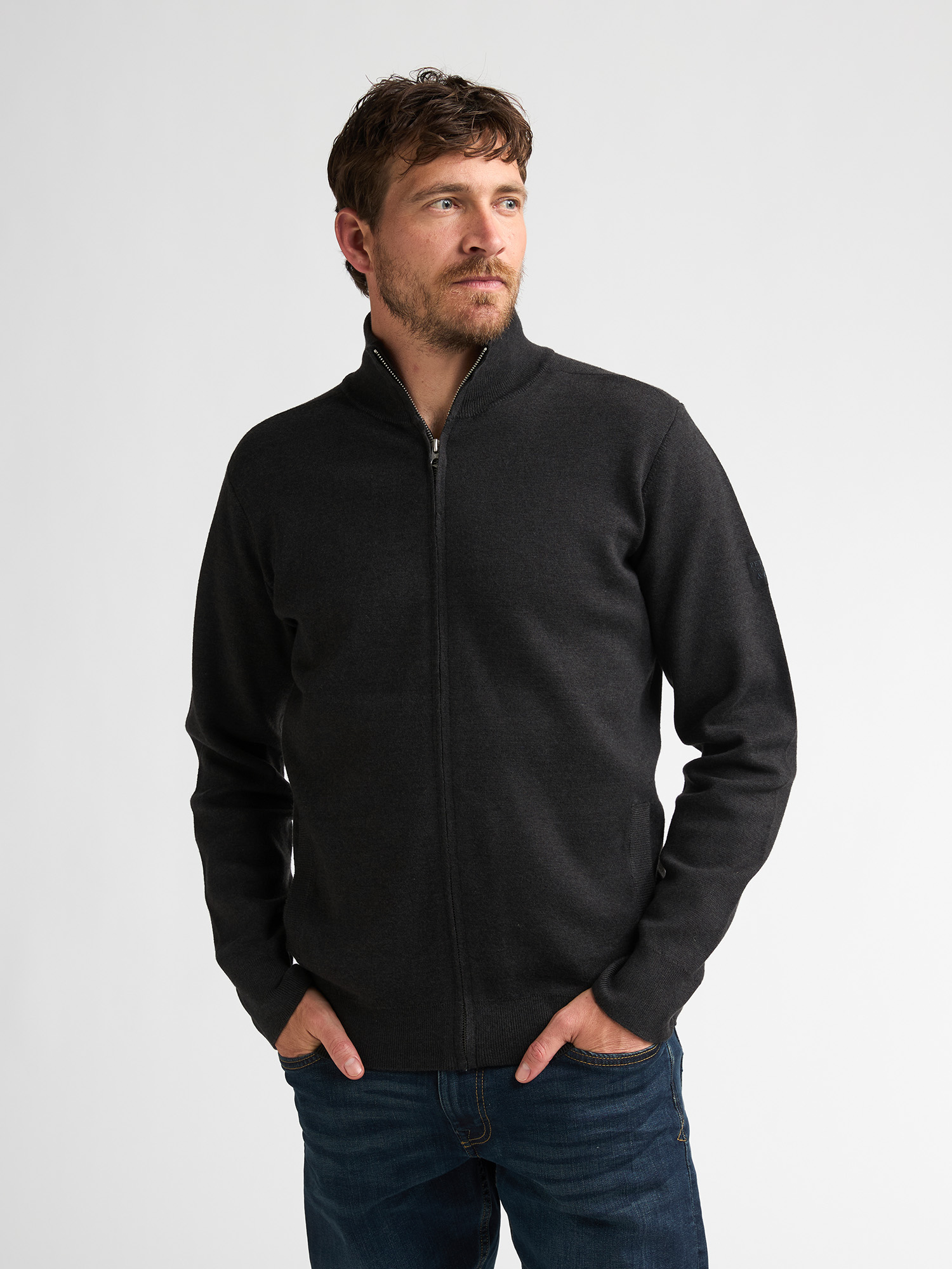 Pull Gilet zippé chiné ironfield, PETROL INDUSTRIES