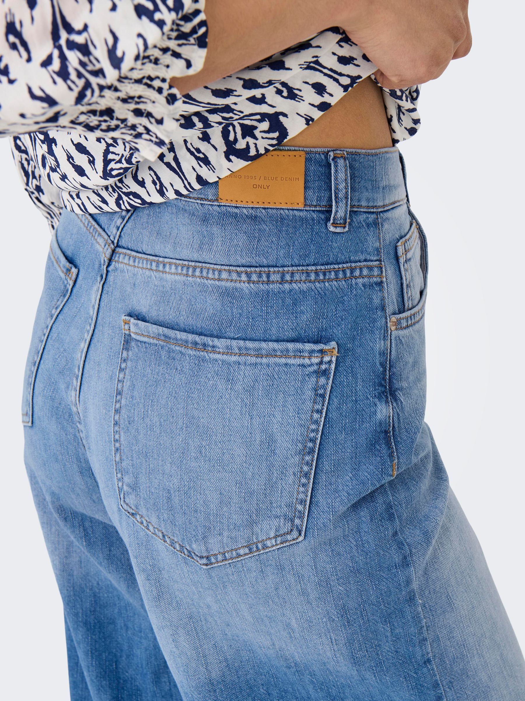 Pantalon Femme Jean Large Taille Haute élastique - Denim Stretch Slim Baggy - Confort Yoga Fitness Décontracté - 2