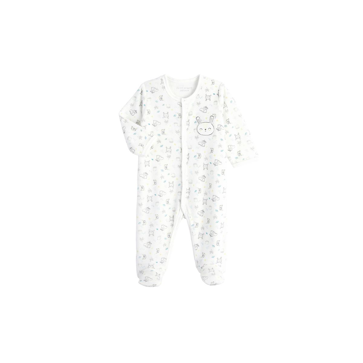 Petit Béguin Pyjama bébé fille en velours contenant du coton bio