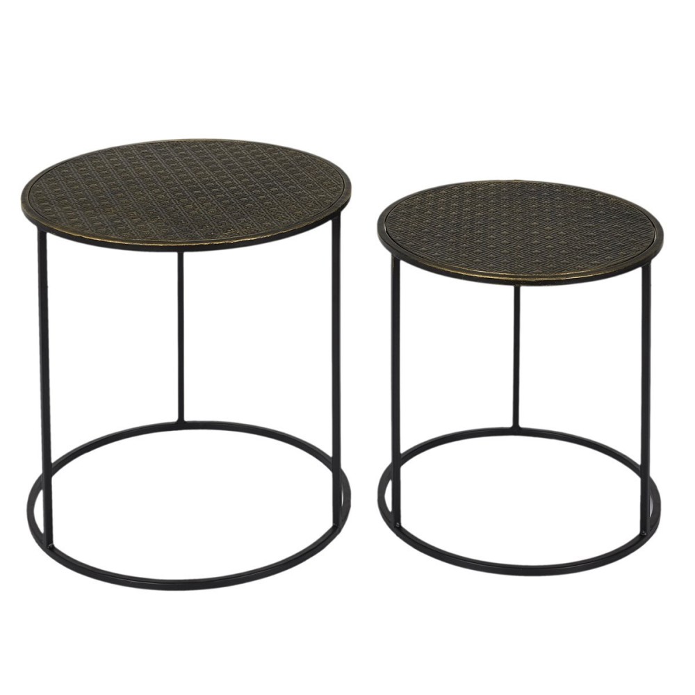 Lot de 2 tables d'appoint gigognes métal, DECORATIE