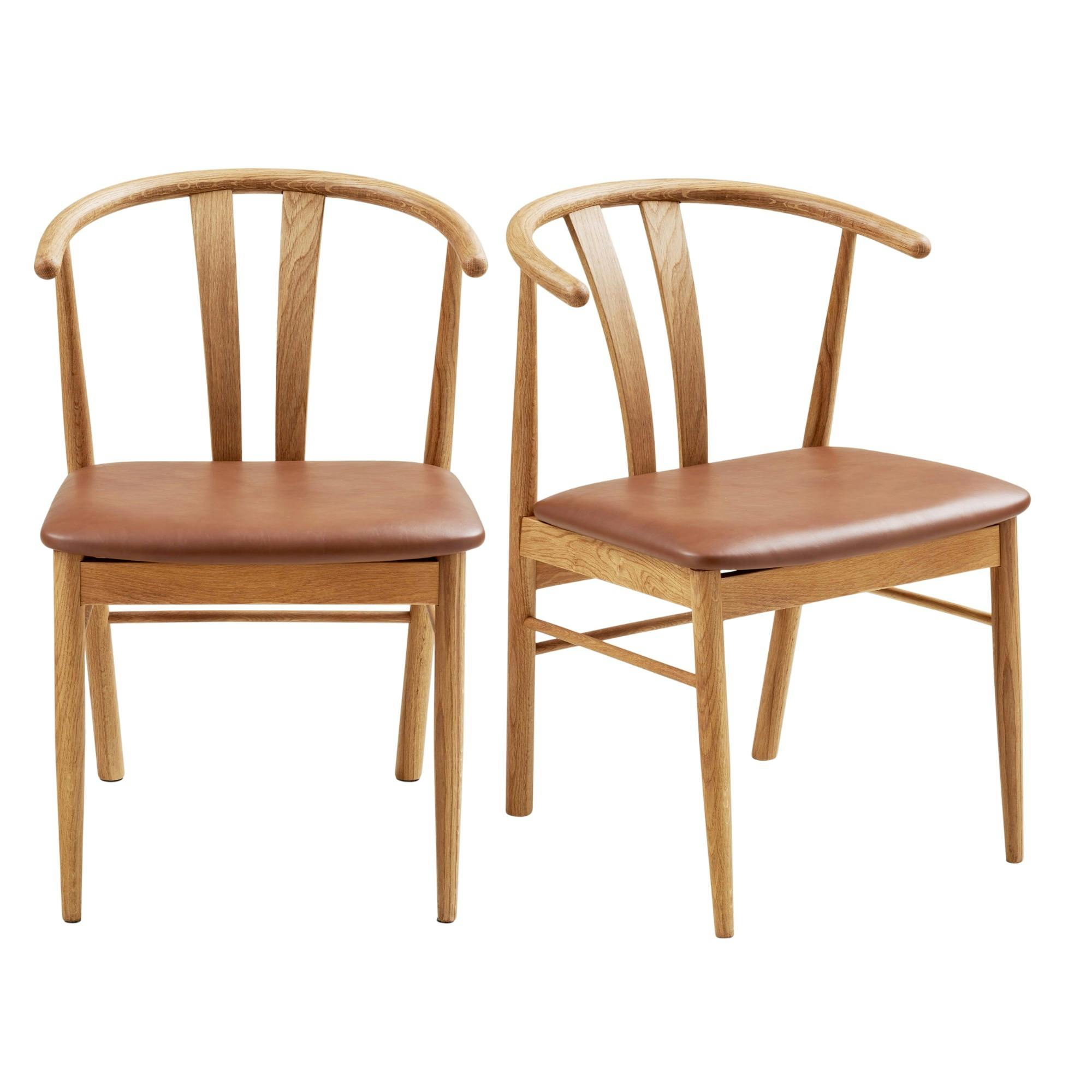 Chaise design en chêne (lot de 2) BERLIN, PIER IMPORT