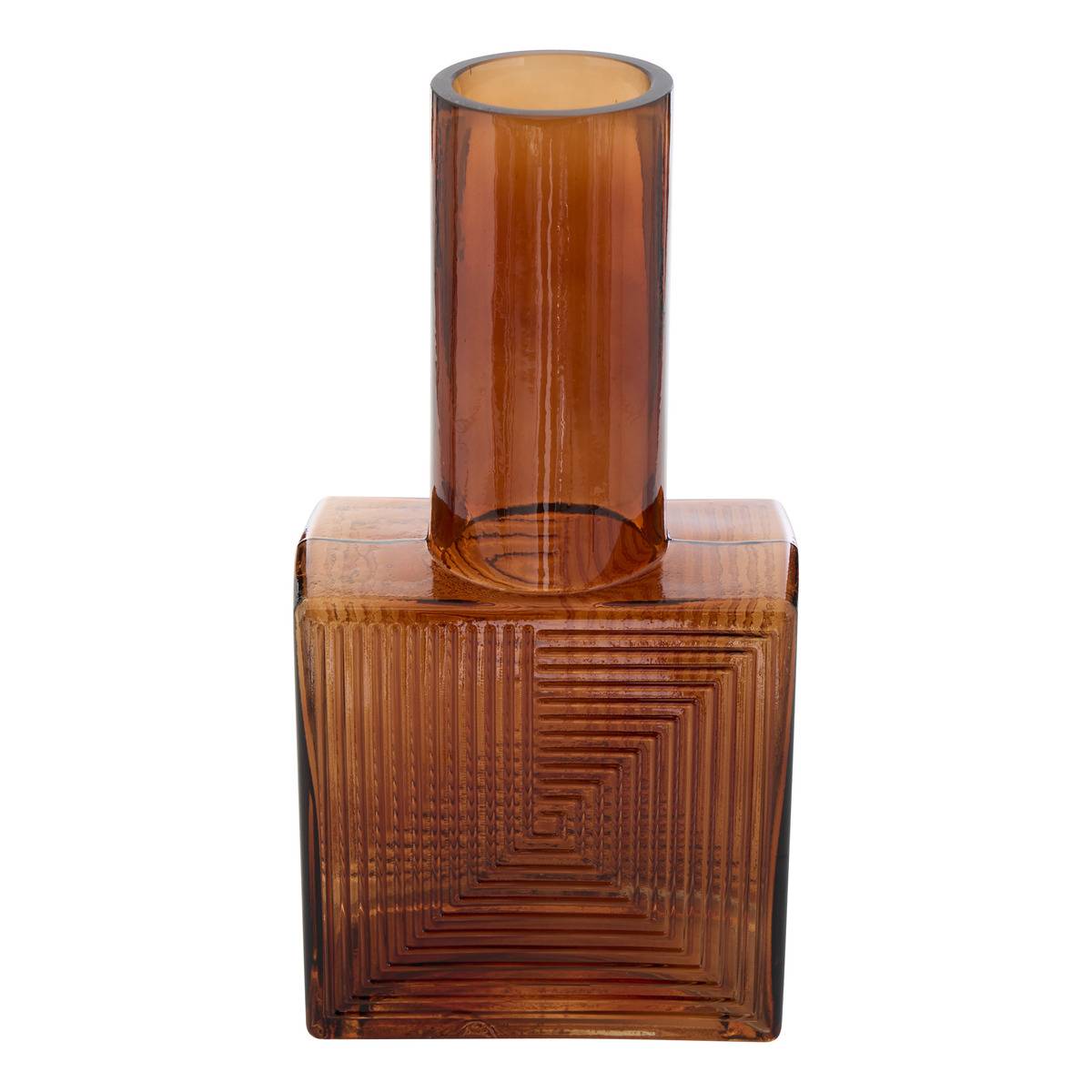 Vase original carré-cylindre en verre RESO, ATMOSPHERA