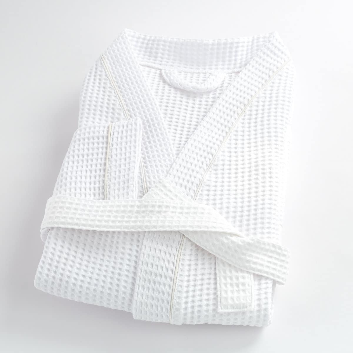 Peignoir mixte en coton 57 fils nid d'abeille KIMONO, LINANDELLE