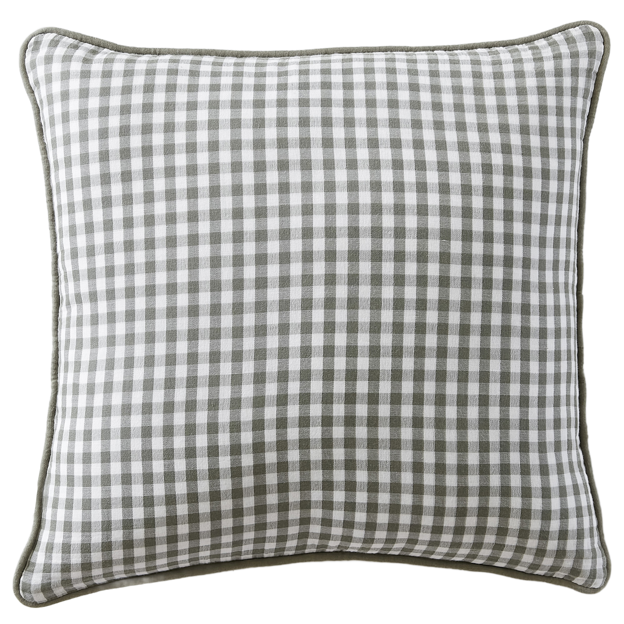 Coussin carré déhoussable 45x45 cm Gaze de Coton Vickie Romarin, EDEN