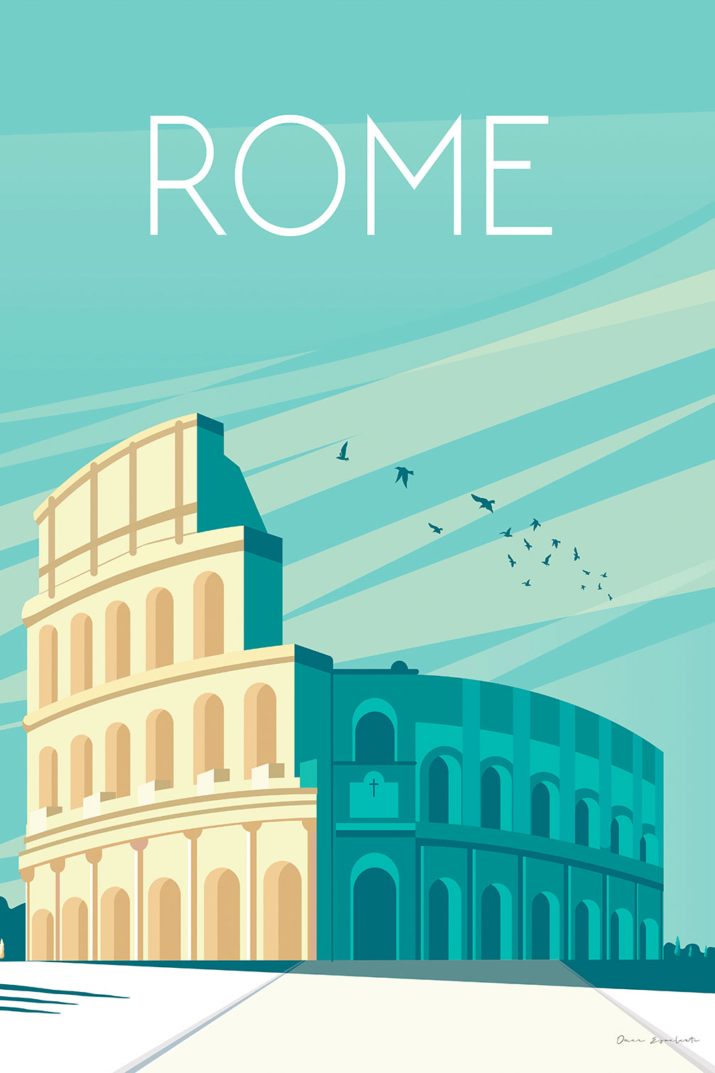 Tableau voyage Rome et Le colisée, HEXOA
