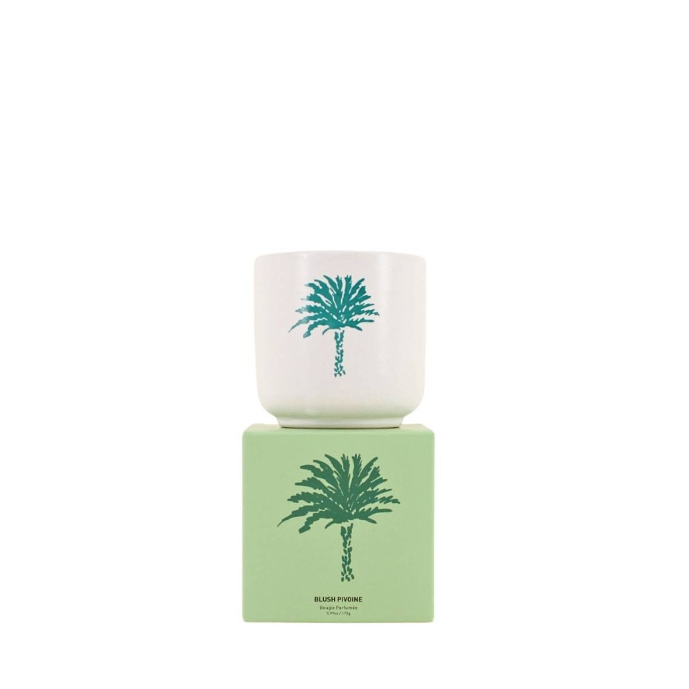 Bougie parfumée céramique 170g, boite cadeau palmier, ORNAMI