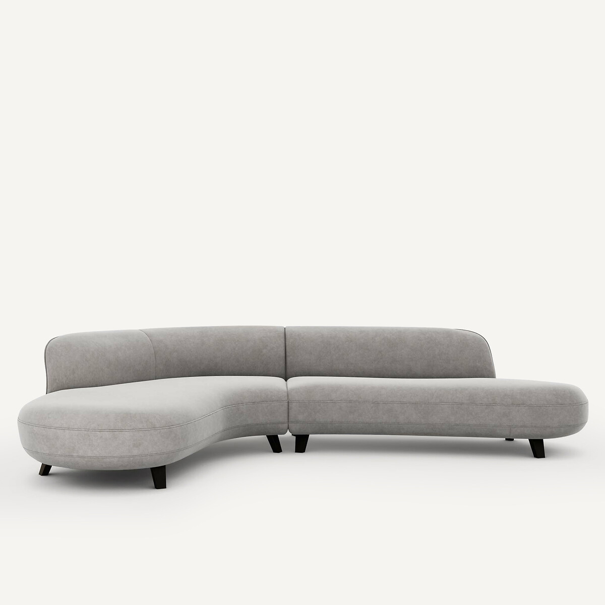 Canapé d’angle velours stonewashed, Rosebury