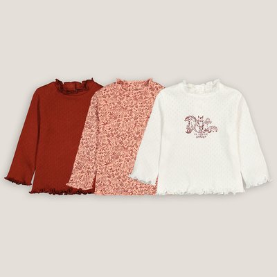 Lot 3 T-shirts manches longues, maille pointelle LA REDOUTE COLLECTIONS