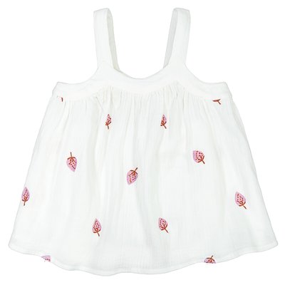 Embroidered Strawberry Strappy Blouse in Cotton LA REDOUTE COLLECTIONS
