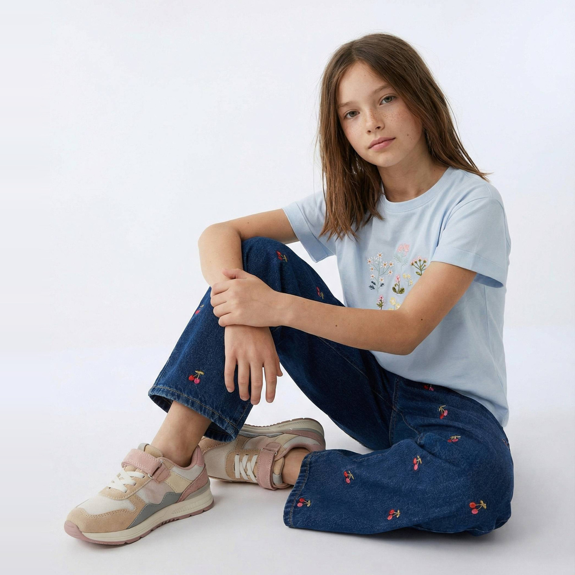 T-shirt manches courtes brodé en coton BIO GOTS, MONOPRIX