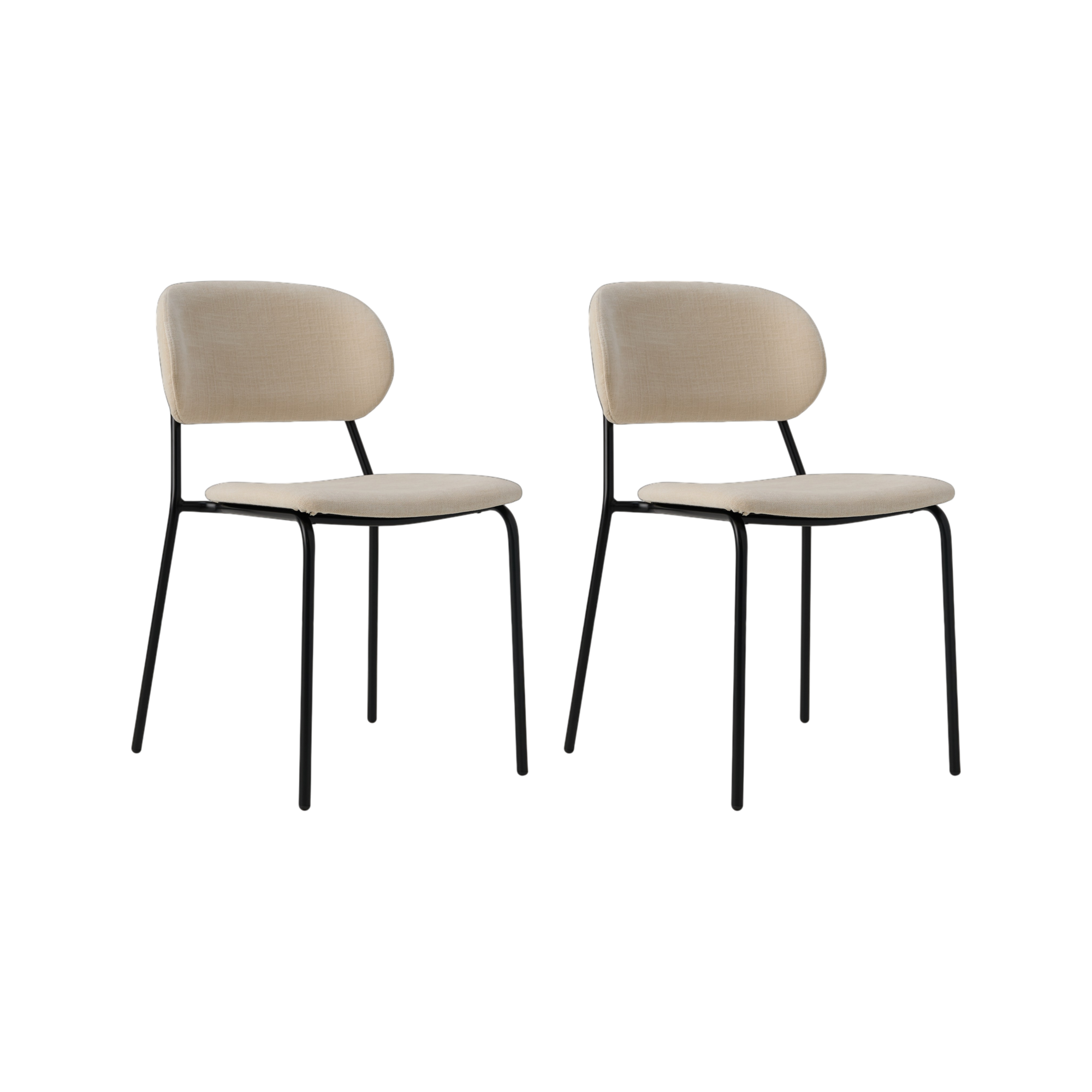 Lot de 6 chaises tissu pieds métal - SOFIA, CAMIF