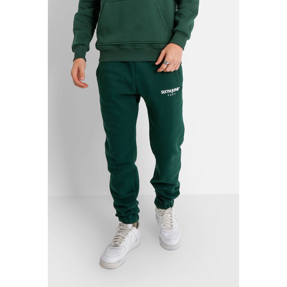 Jogging molletonn e logo brod vert fonc Sixth June La Redoute