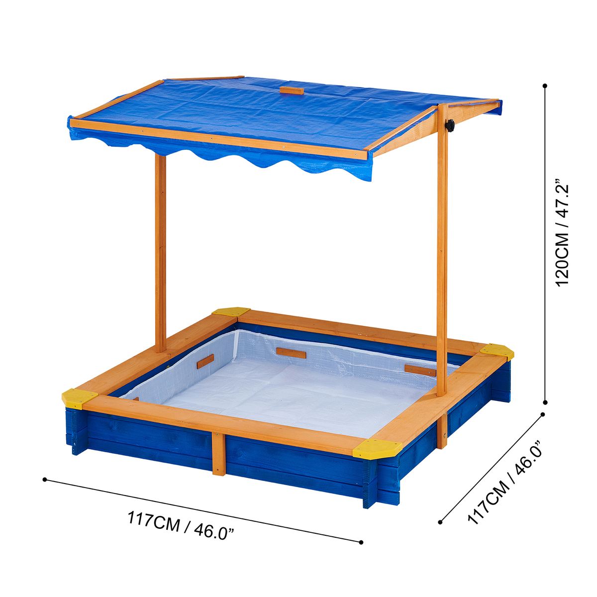 On A Construit Un Bac A Sable Bac à sable enfant jardin extérieur avec toit en bois bleu Teamson Home |  La Redoute