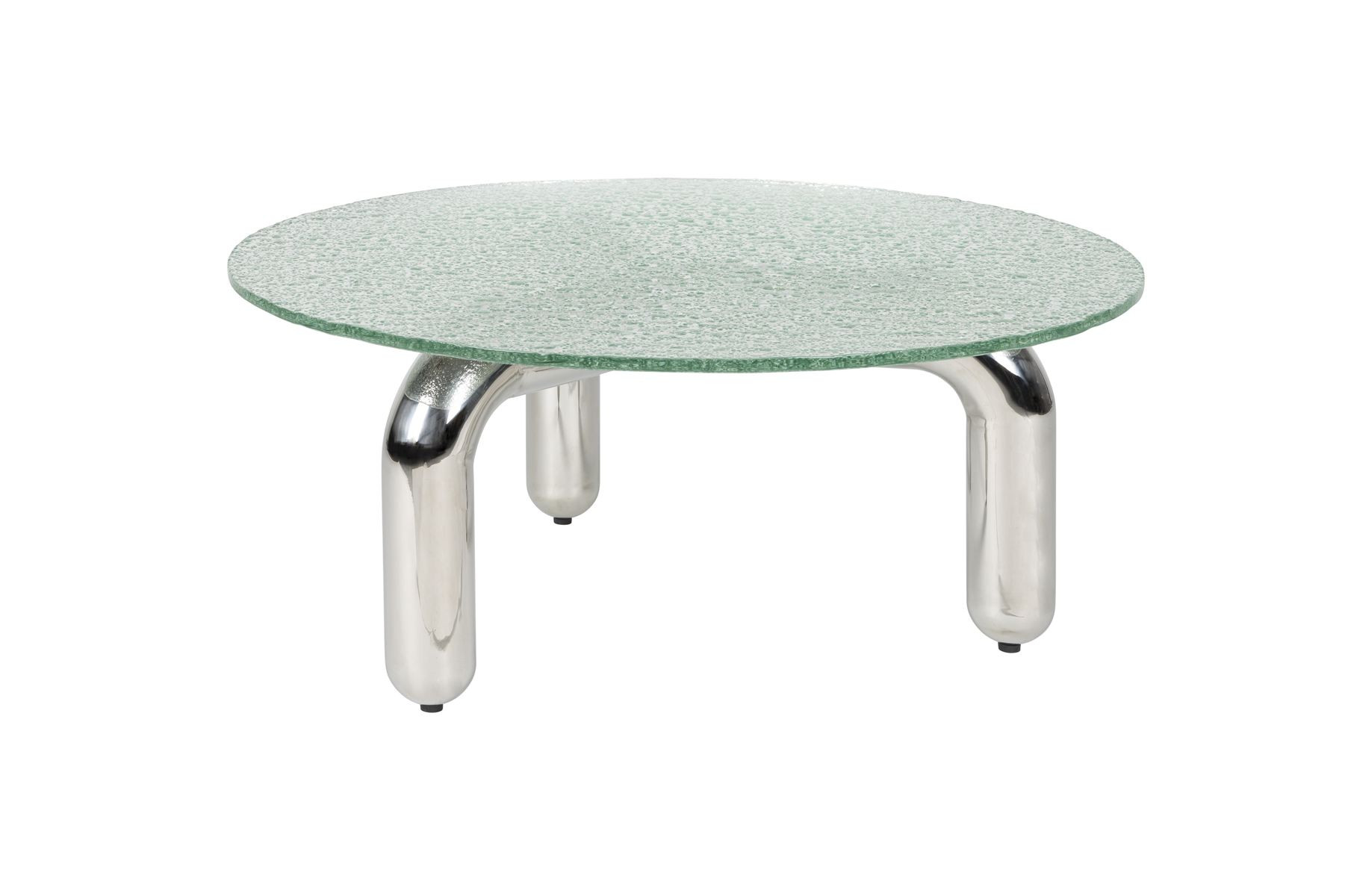 Table basse design ronde en métal, L.80 , MARLY, DUTCHBONE