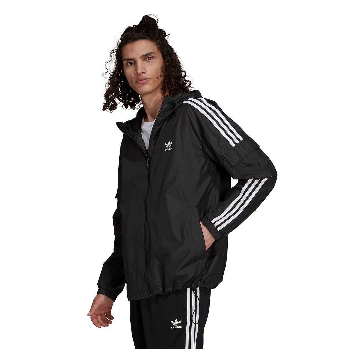 Hooded zip-up jacket , black, Adidas Originals | La Redoute