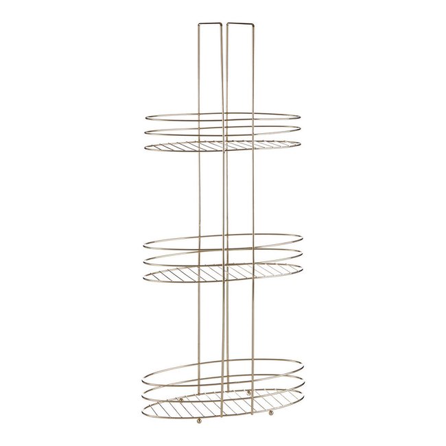 3-Tier Bathroom Storage Rack in Gold Finish, gold-coloured, SO'HOME