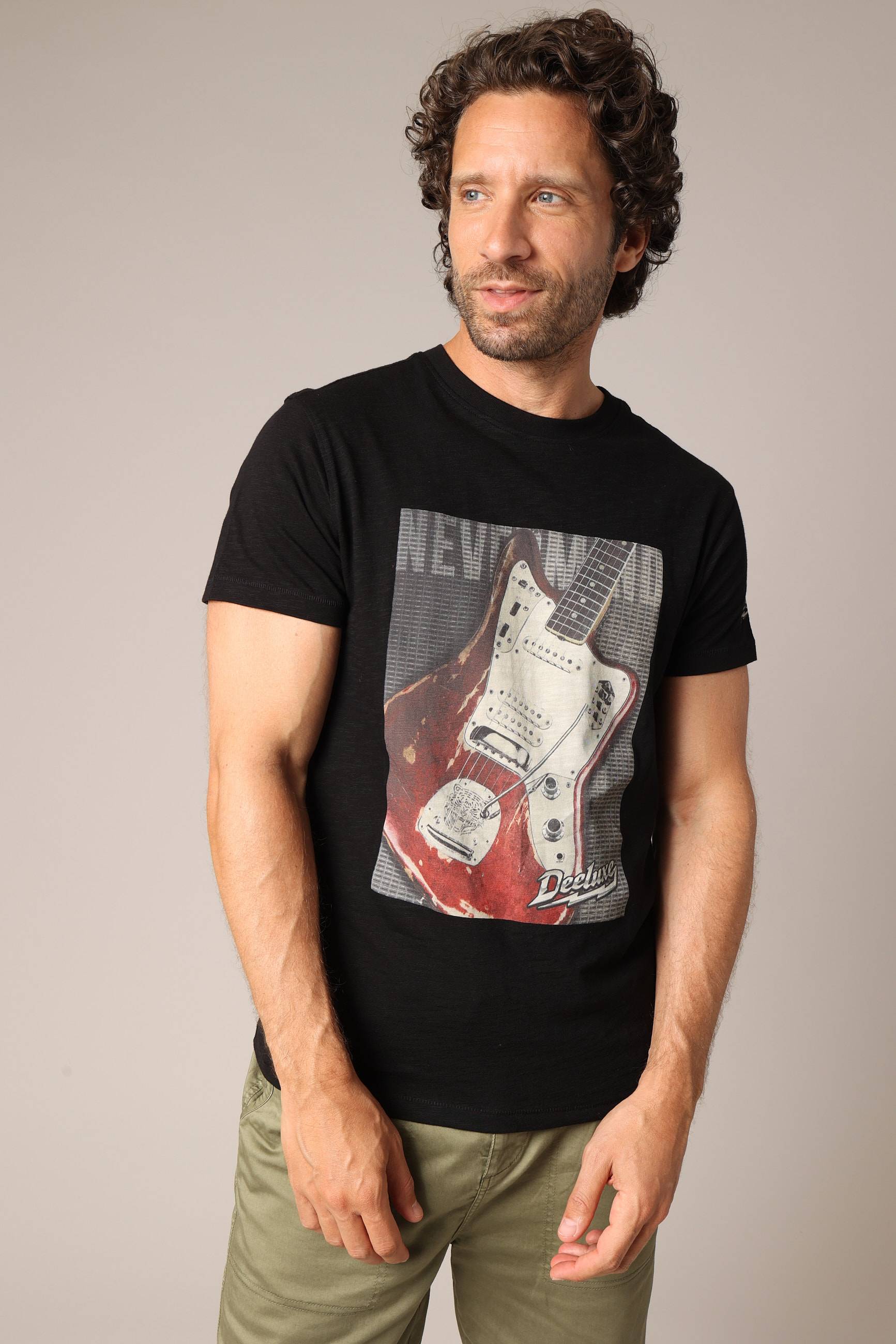 T-shirt imprimé guitare vintage, style rock'n'roll, 100% coton STARDUST, DEELUXE