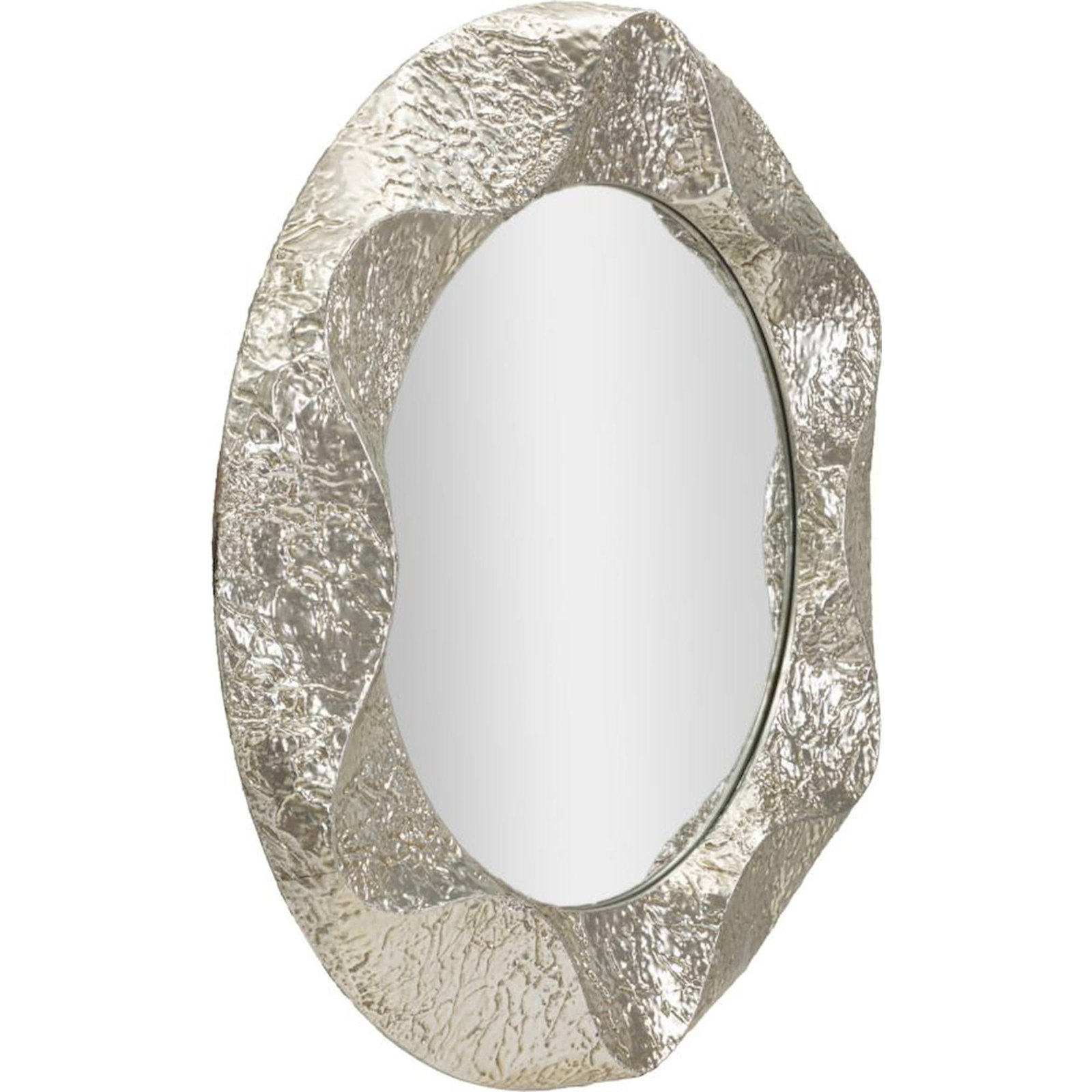 Miroir rond au cadre martelé en fer GLAM, RECOLLECTION