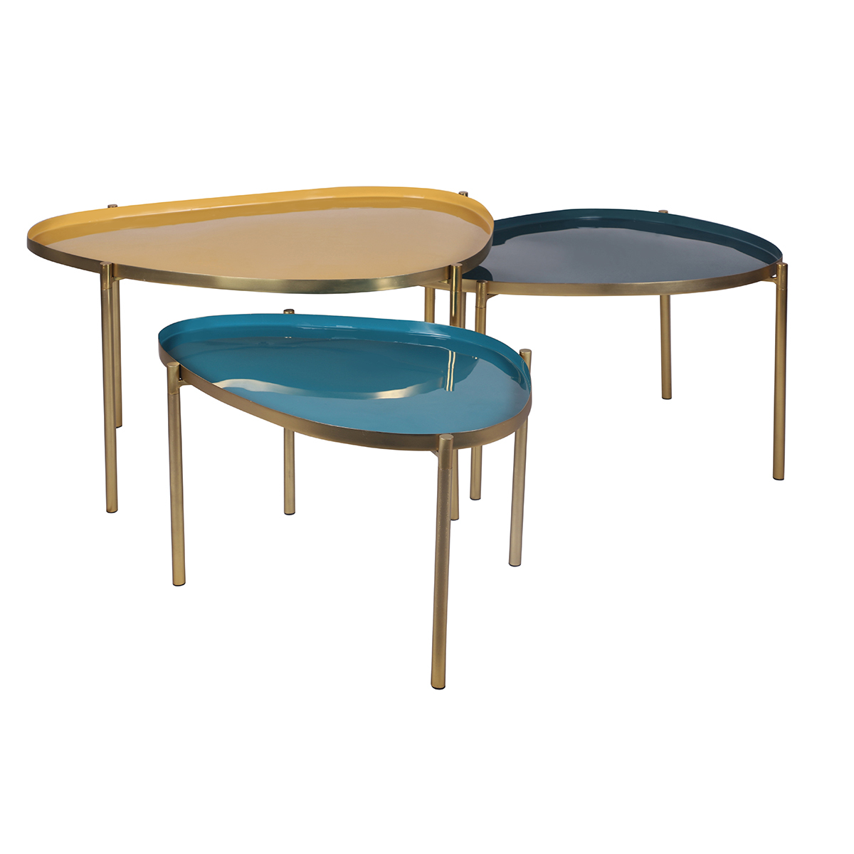 Tables basses gigognes design laquées (lot de 3) ZURIA, MILIBOO