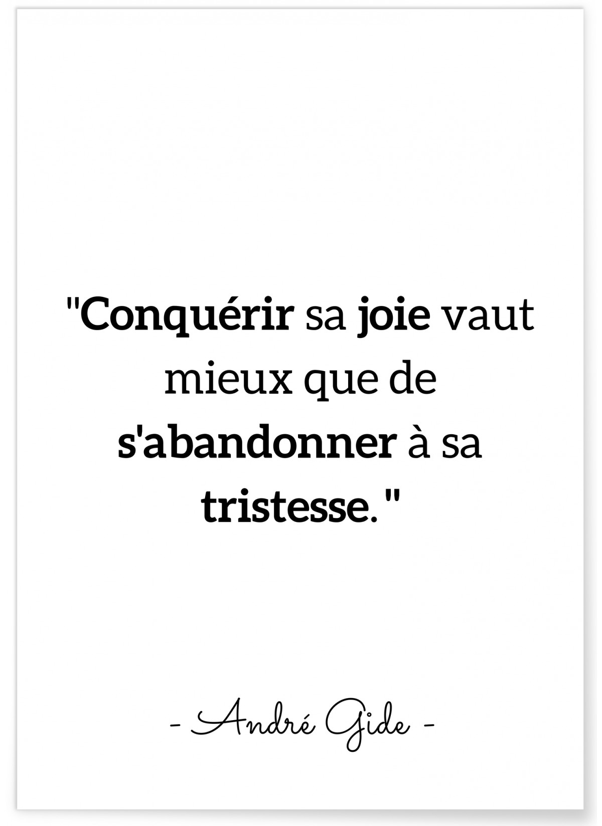 Affiche André Gide 'Conquérir sa joie...', L'AFFICHERIE