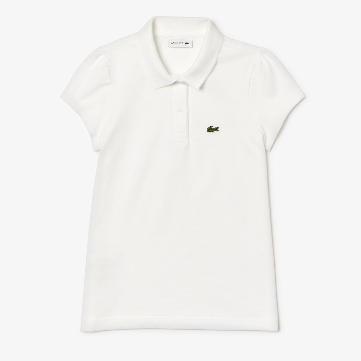 Image of Embroidered Logo Polo Shirt in Cotton with Short Sleeves, 6-12 Years