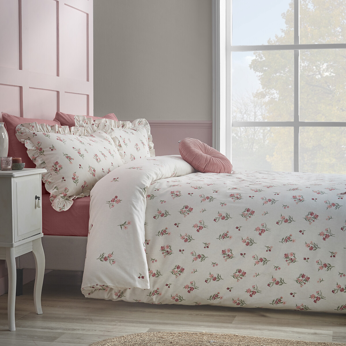 Brushed Ditsy Floral Cotton Reversible Duvet Cover Set, CATHERINE LANSFIELD