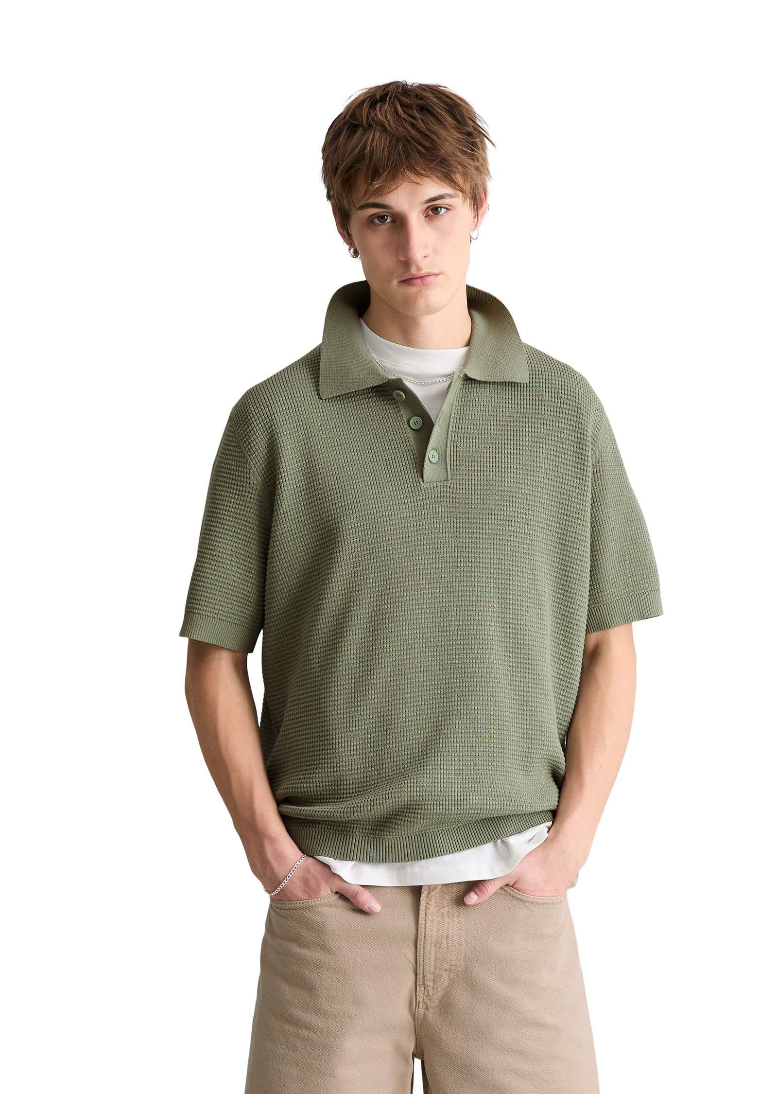 Polo en tricot DfC avec structure gaufrée, MARC O’POLO DENIM