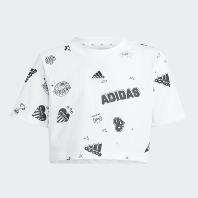 Cotton Cropped T-Shirt with Short Sleeves ADIDAS SPORTSWEAR