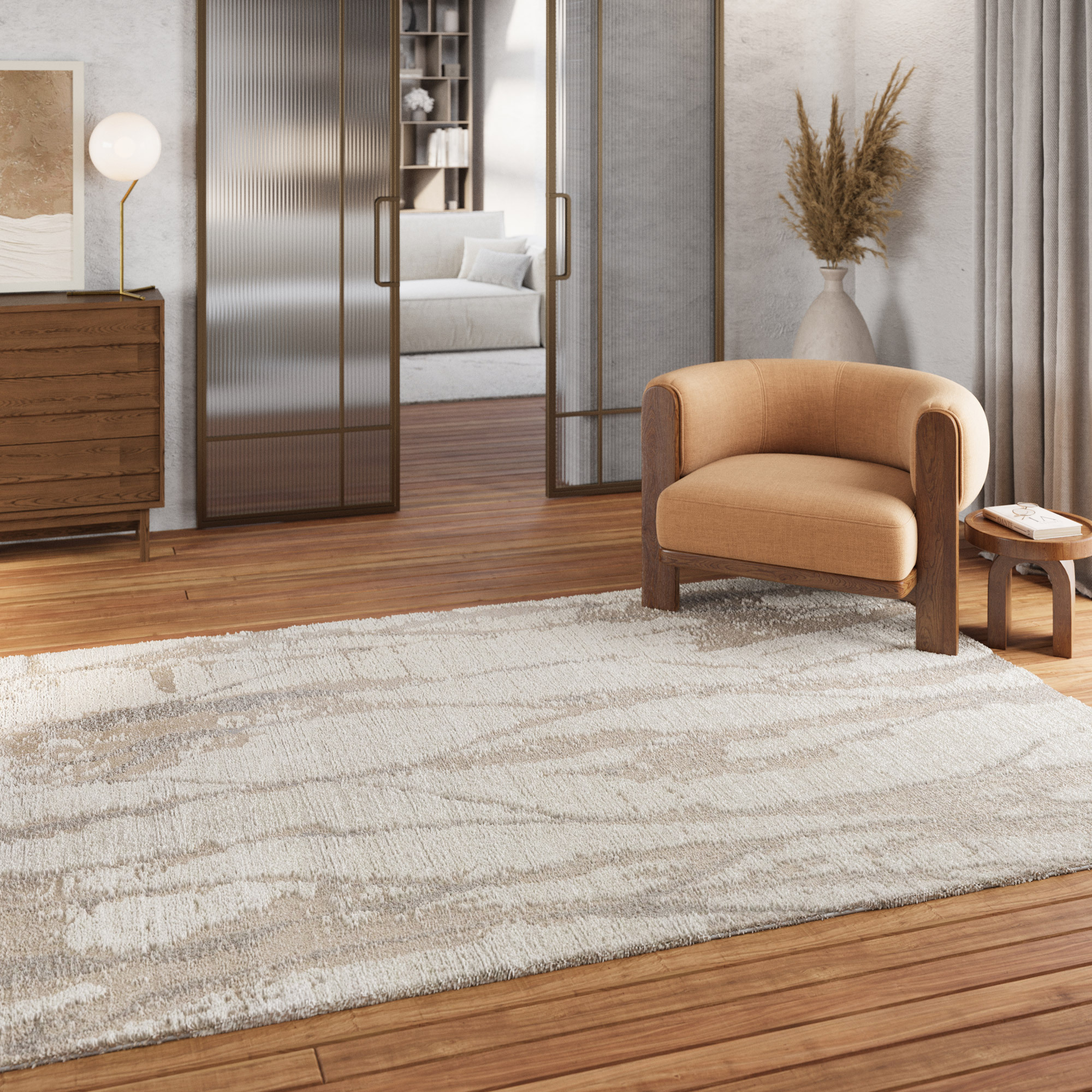 Tapis design inspiration nature à relief , Fynn, WECON HOME