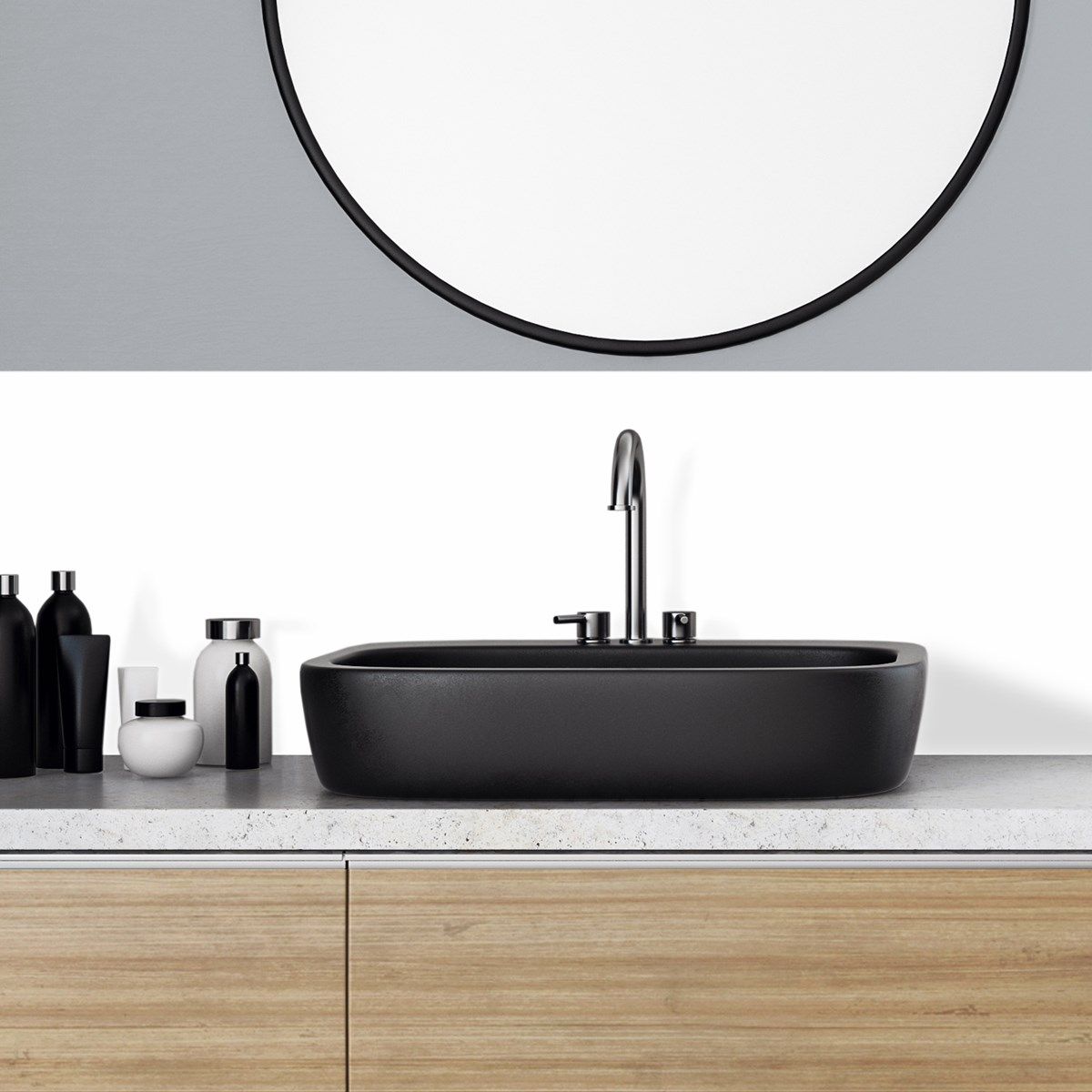Credence salle de bain adhésive total white