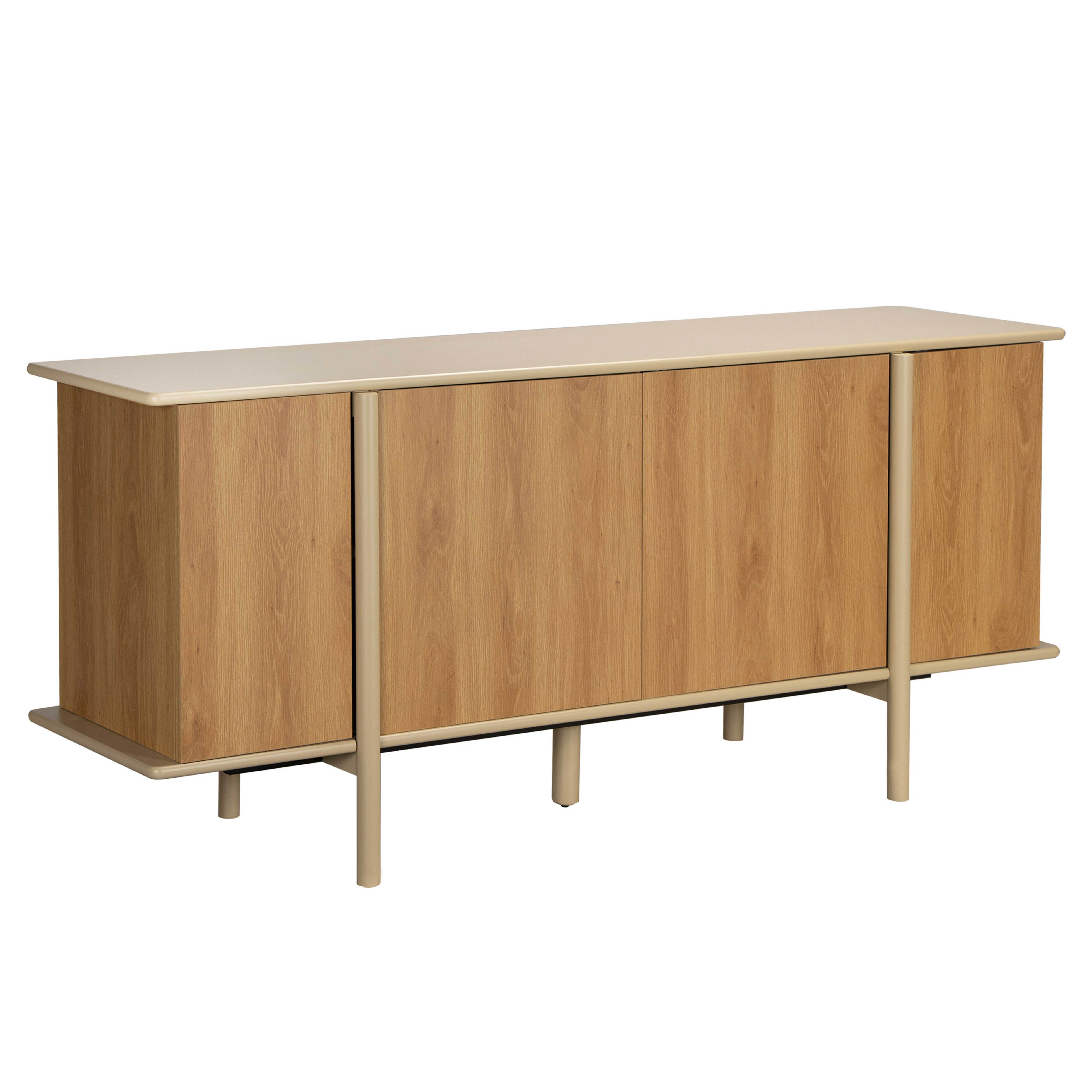 Buffet effet bois 4 portes 180 cm, NELIO, OVIALA