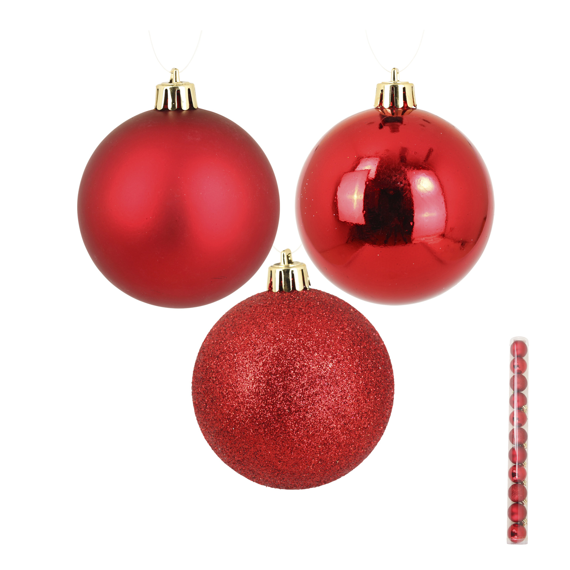 Set de 11 boules de noel rouge, EDEN
