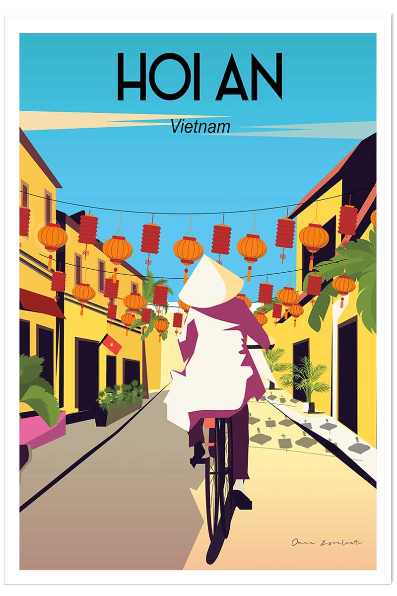 Affiche ville voyage Hoi An Vietnam, HEXOA