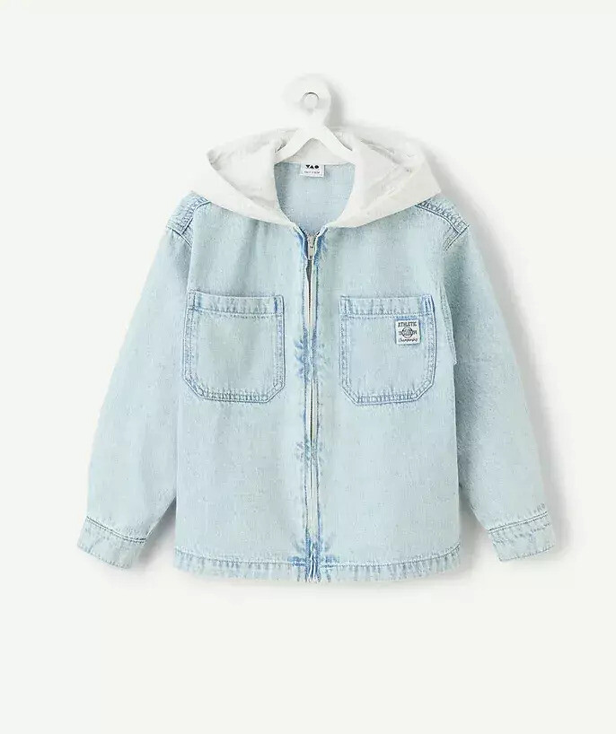 Chemise à capuche, en jean, TAPE A L'OEIL