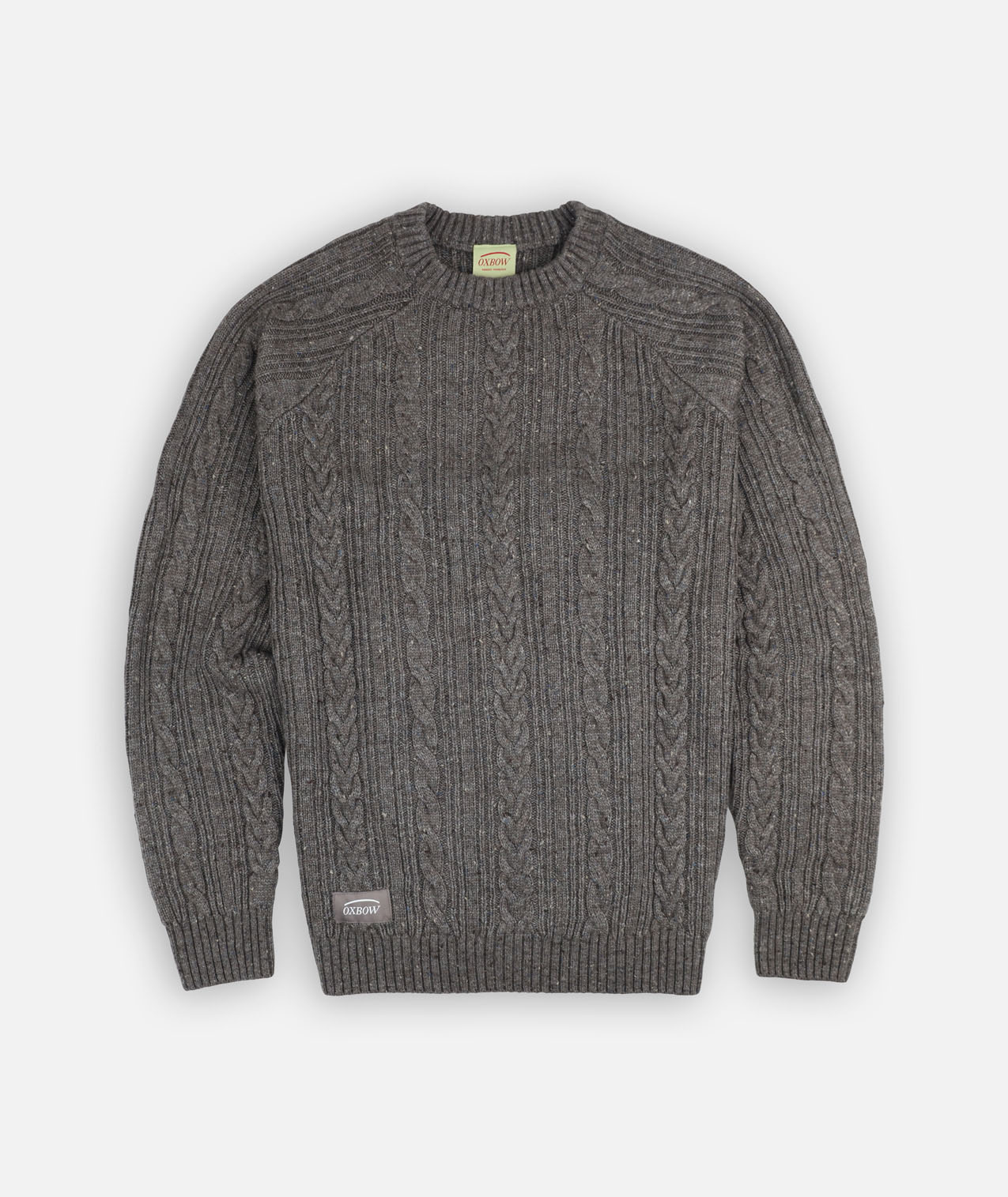 Pull laine torsades col rond CABLE, OXBOW