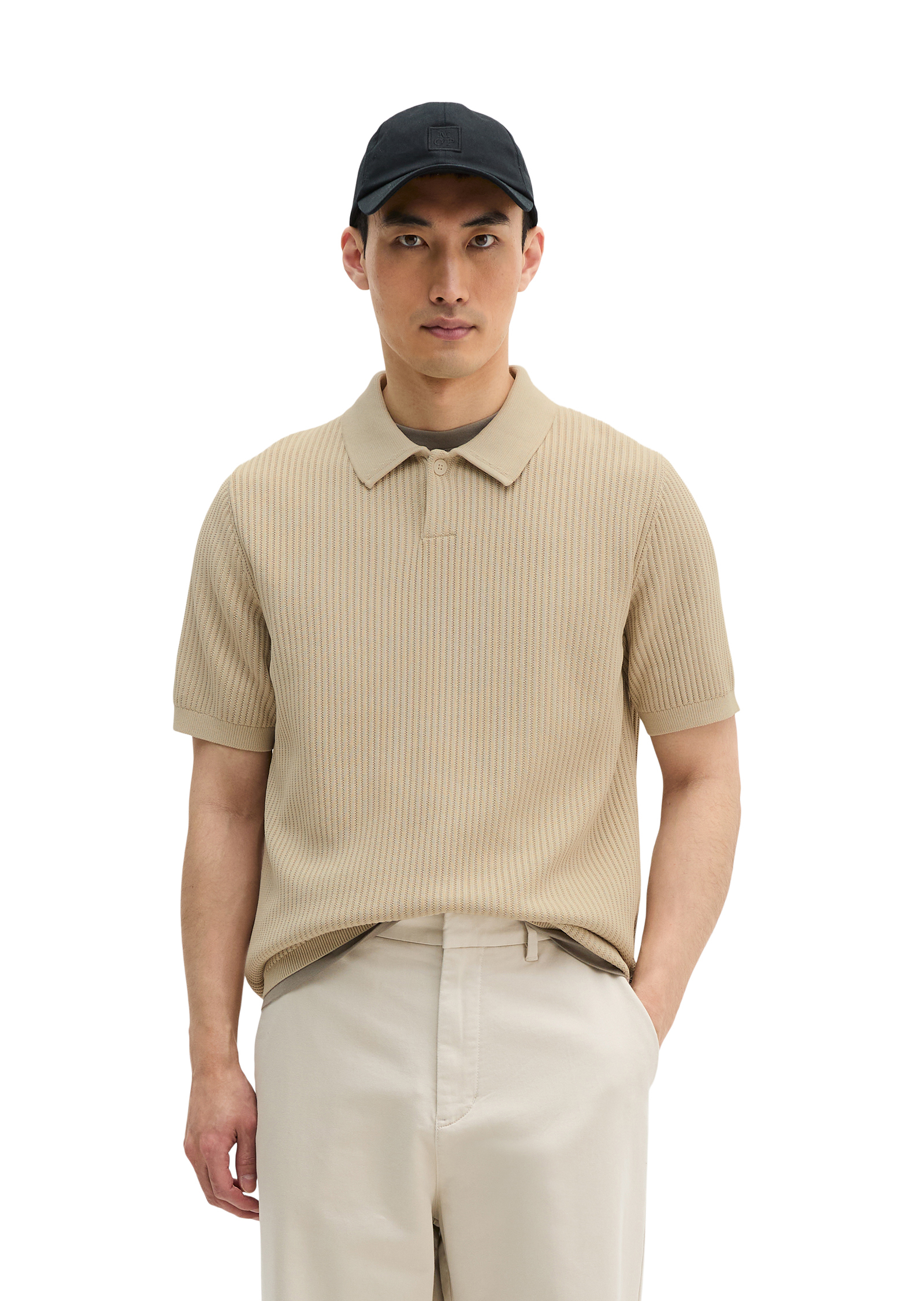 Polo en tricot régulier en pur coton bio, MARC O'POLO