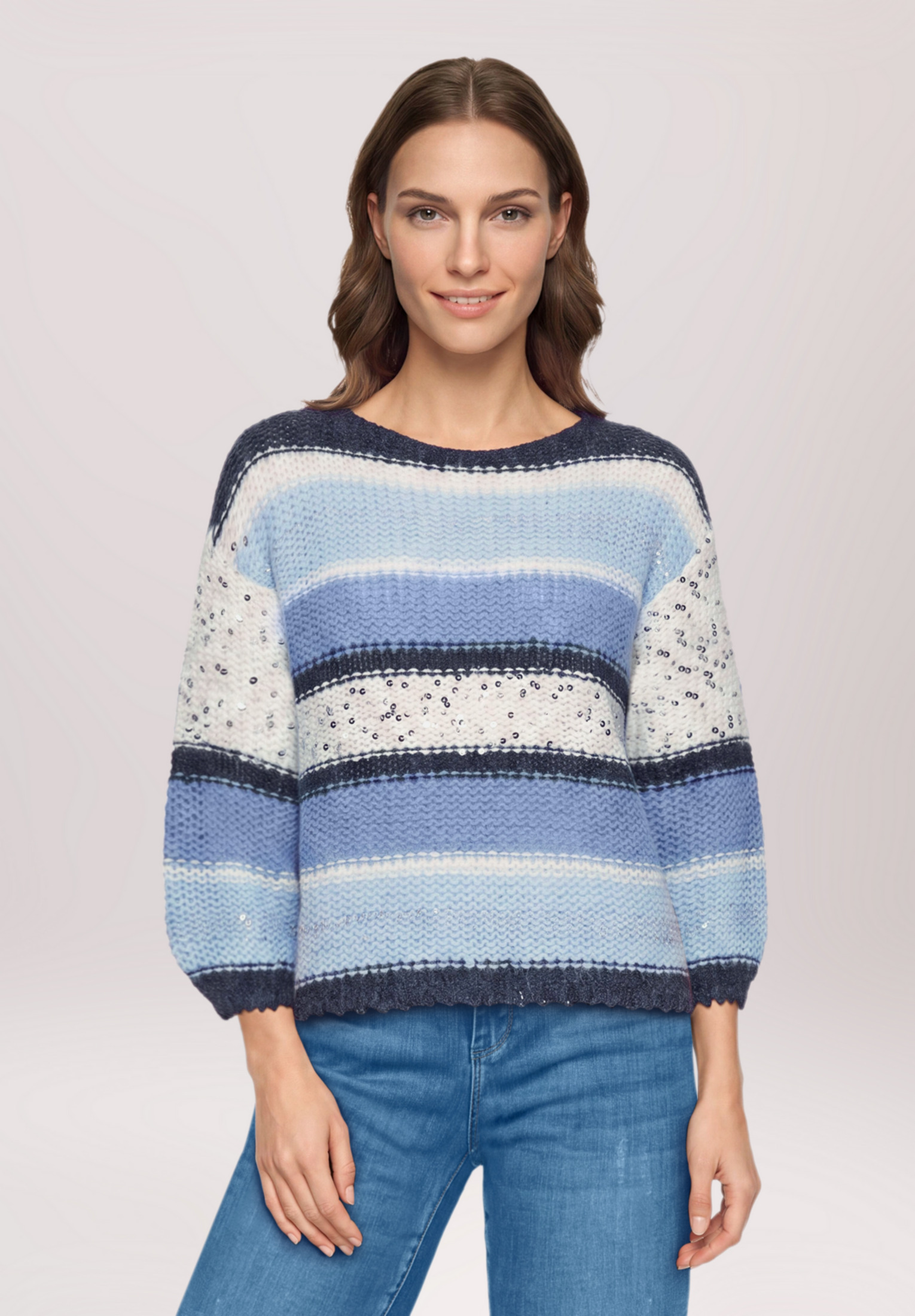 Pull-over en grosse maille à manches 3/4, BETTY BARCLAY