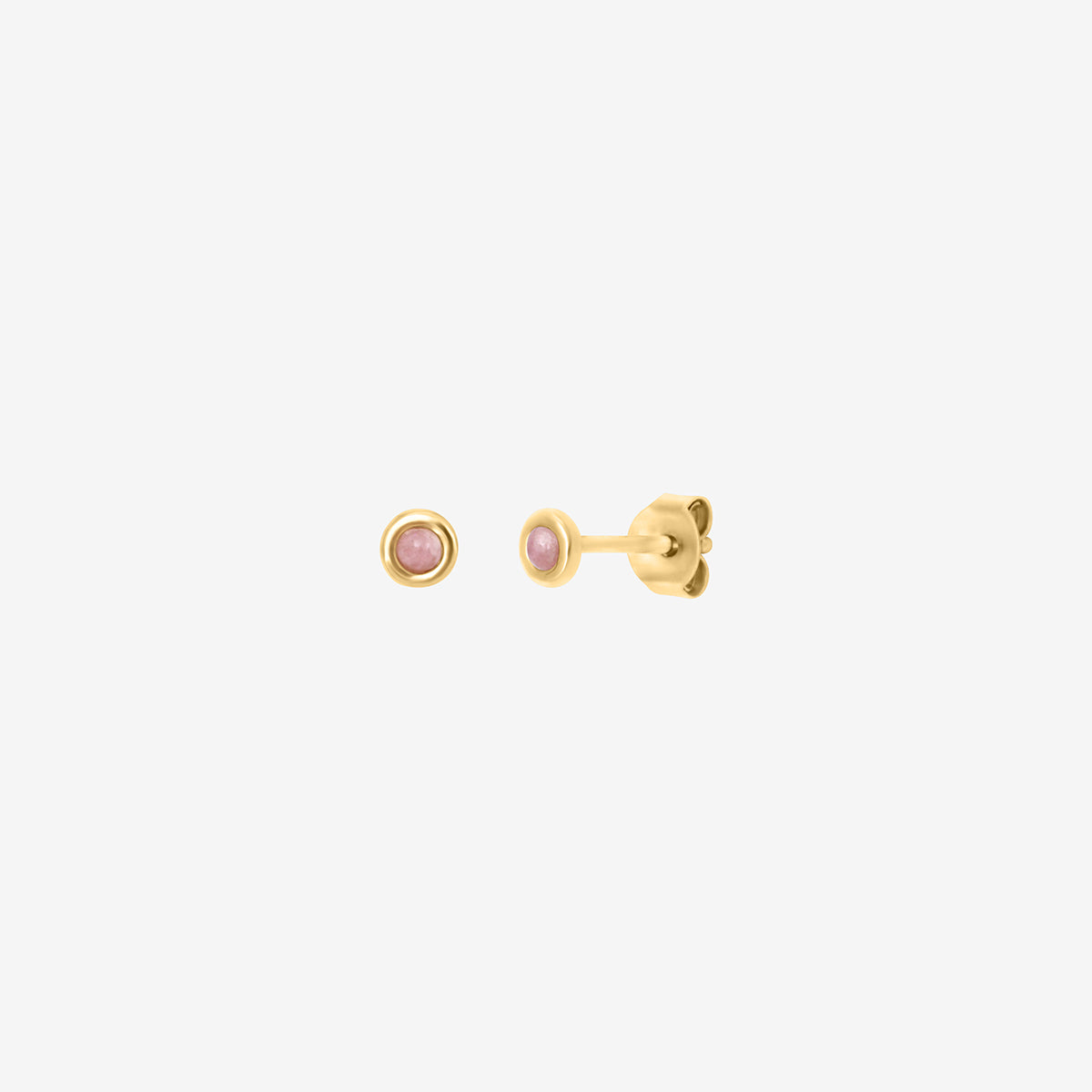 Boucles d'oreilles dorées rhodochrosite - tiny, CAROLINE NAJMAN