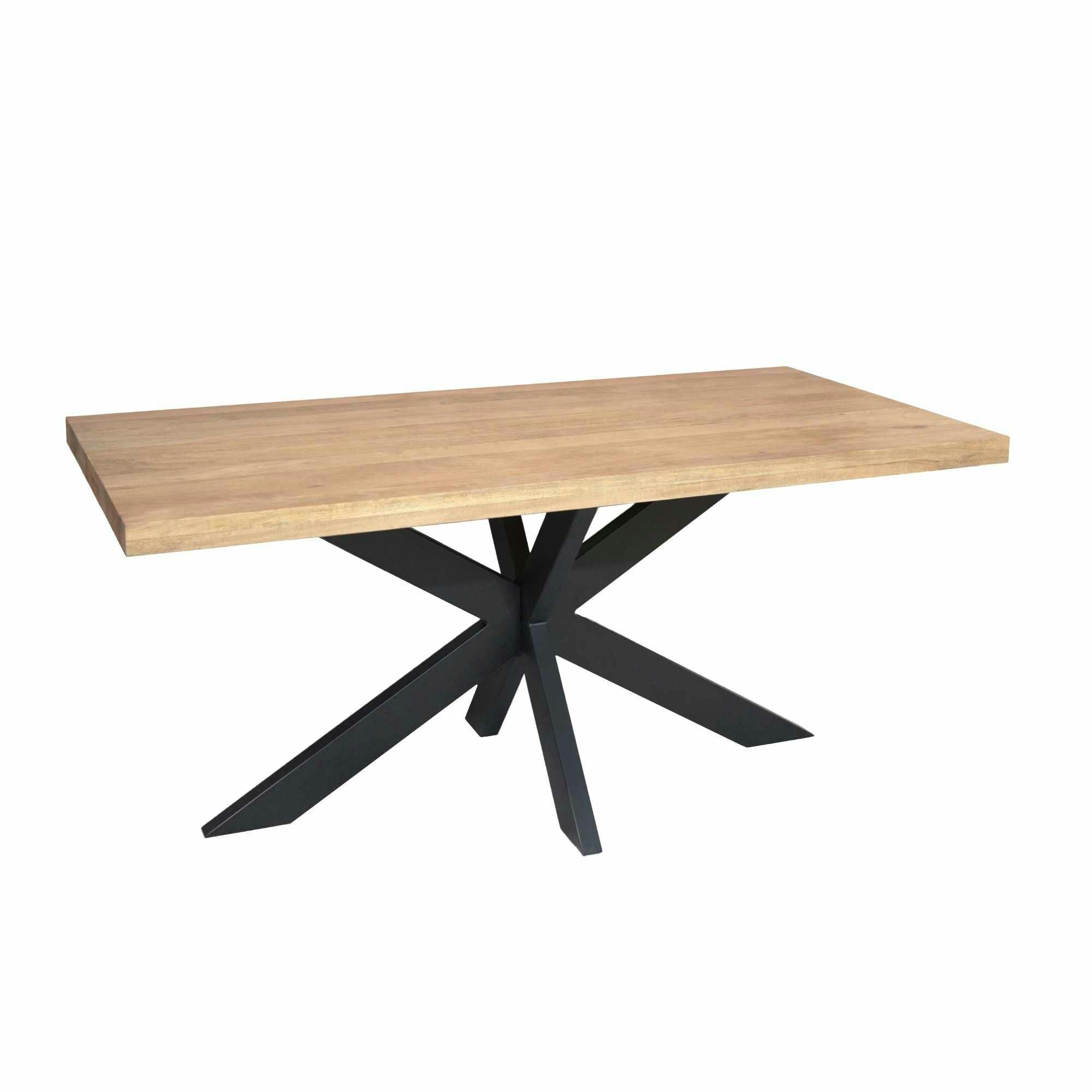 Table de repas en bois pied central 8 places RIVANO, PIER IMPORT