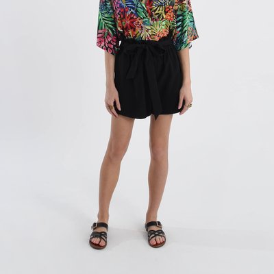 Tie-Front Shorts with Patch Pocket on the Back MOLLY BRACKEN