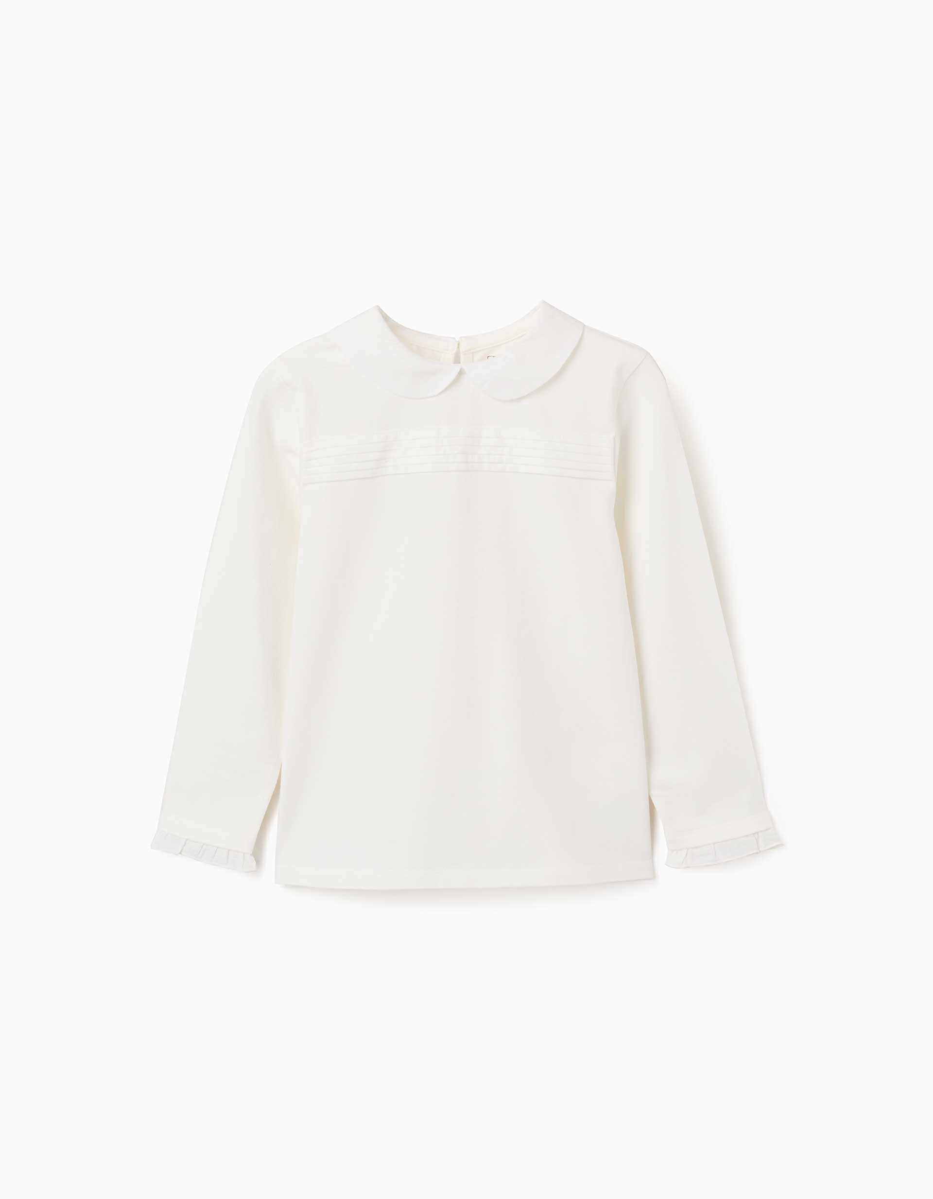 T-shirt en coton à manches longues avec plis sur le devant, ZIPPY