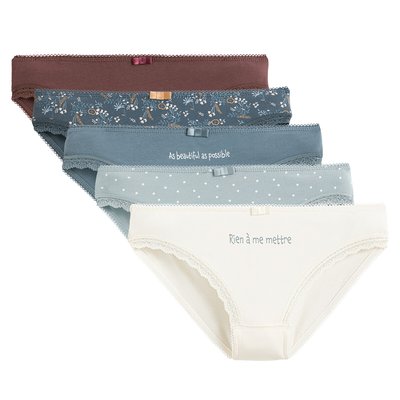 Pack of 5 Knickers in Cotton LA REDOUTE COLLECTIONS