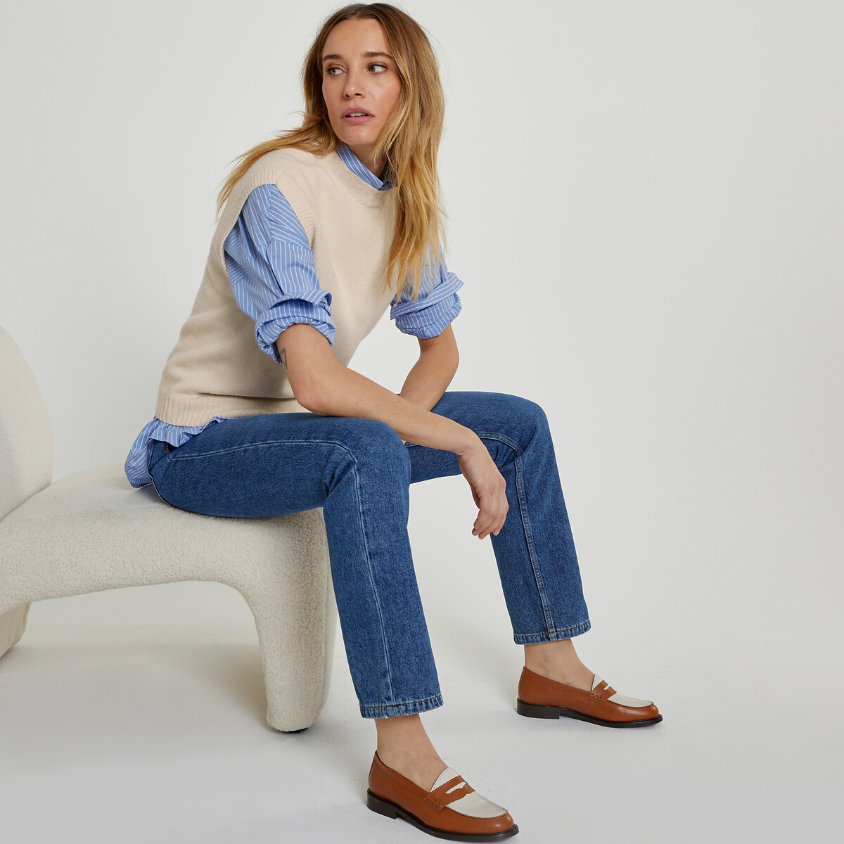 La Redoute Collections Mocasines de piel bicolor — foto 5