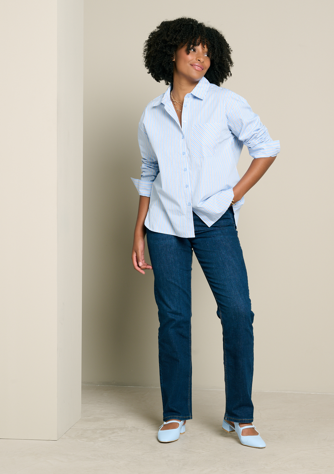 Chemise rayée poche poitrine, LOLALIZA