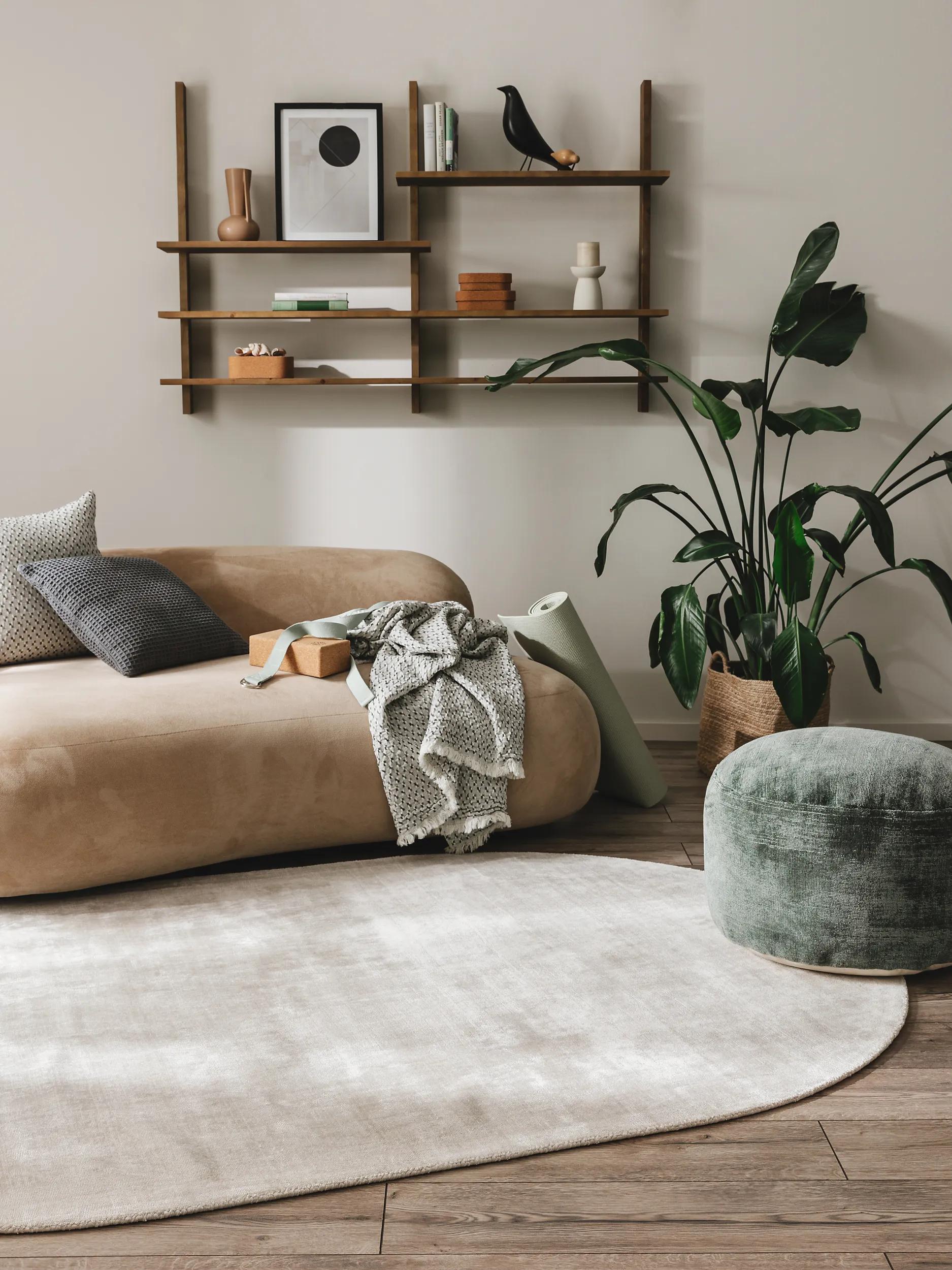 Tapis rond en viscose Ovale tissé main NOVA, BENUTA
