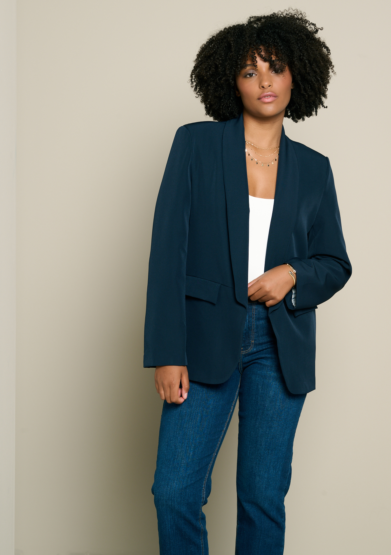 Blazer ouvert coupe fluide, LOLALIZA