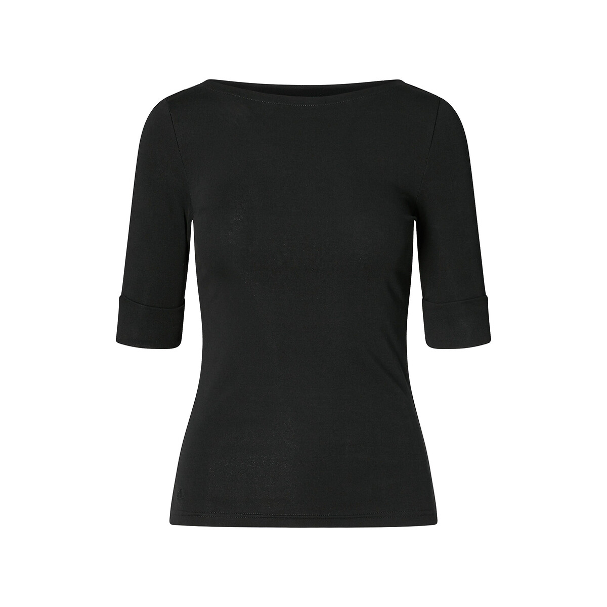 Short-sleeved boat-neck t-shirt, black, Lauren Ralph Lauren | La